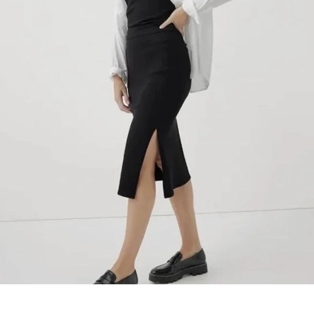 Pact Black Ribbed Midi Skirt - Small