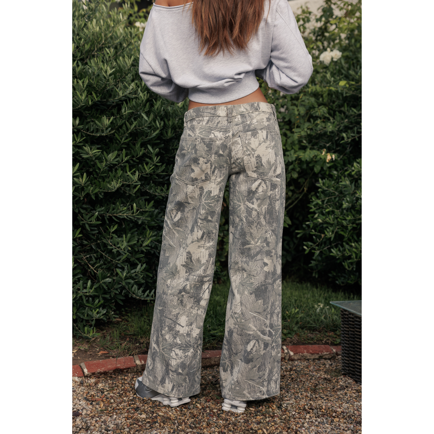 Refrain Camo Wide Leg Jeans - 27