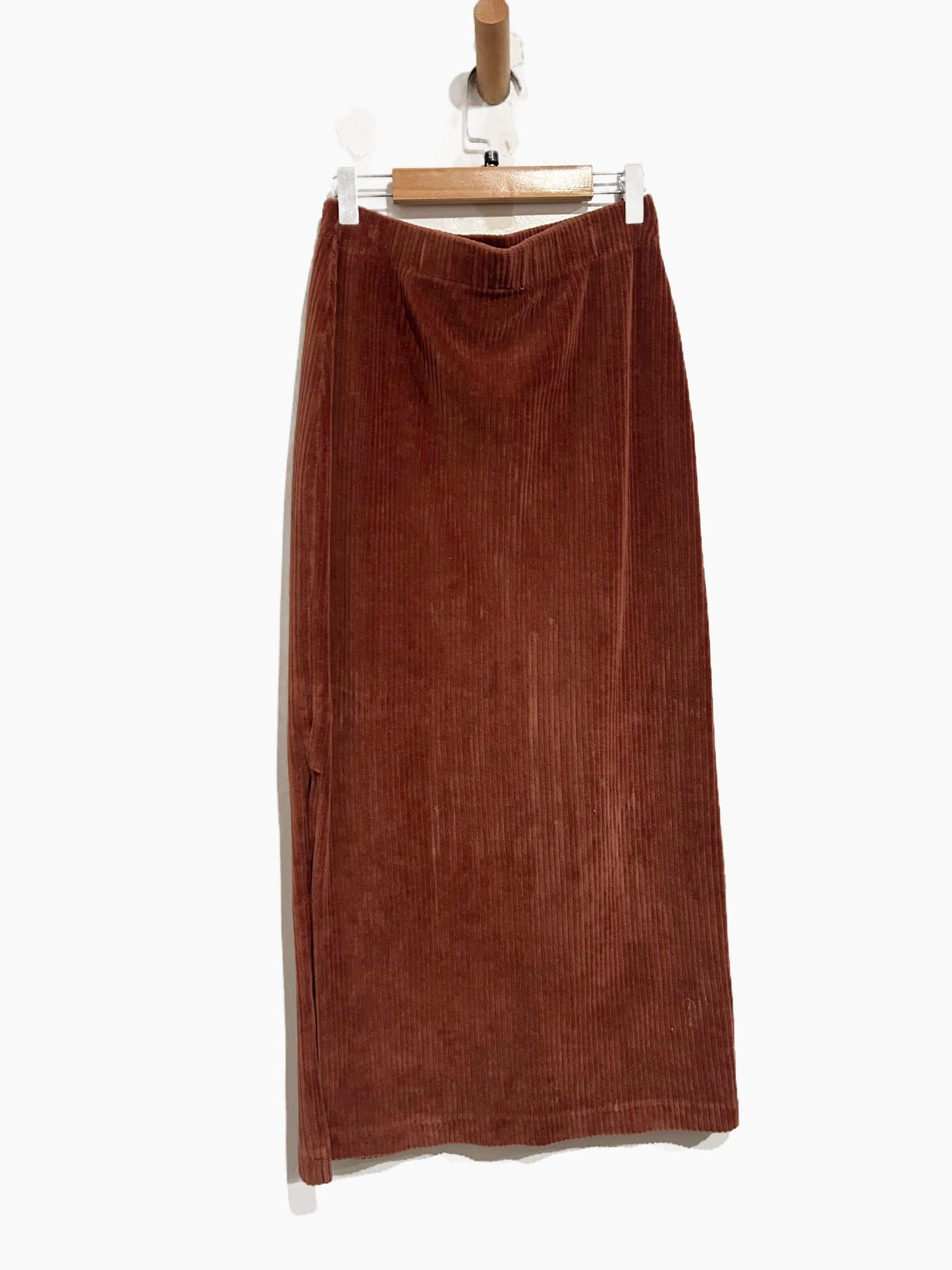 Free People Helen Brown Ribbed Corduroy Tube Skirt - Small
