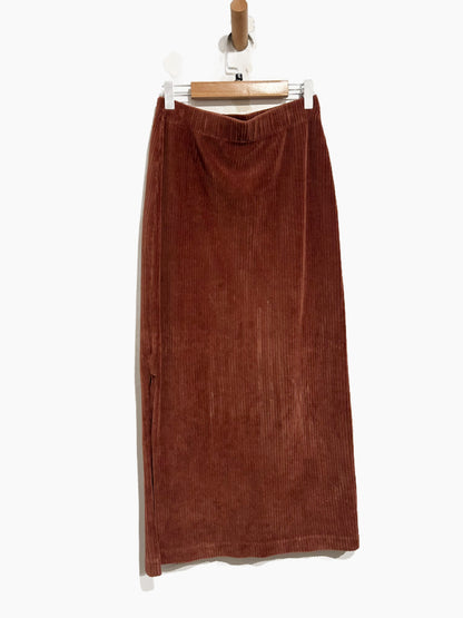 Free People Helen Brown Ribbed Corduroy Tube Skirt - Small
