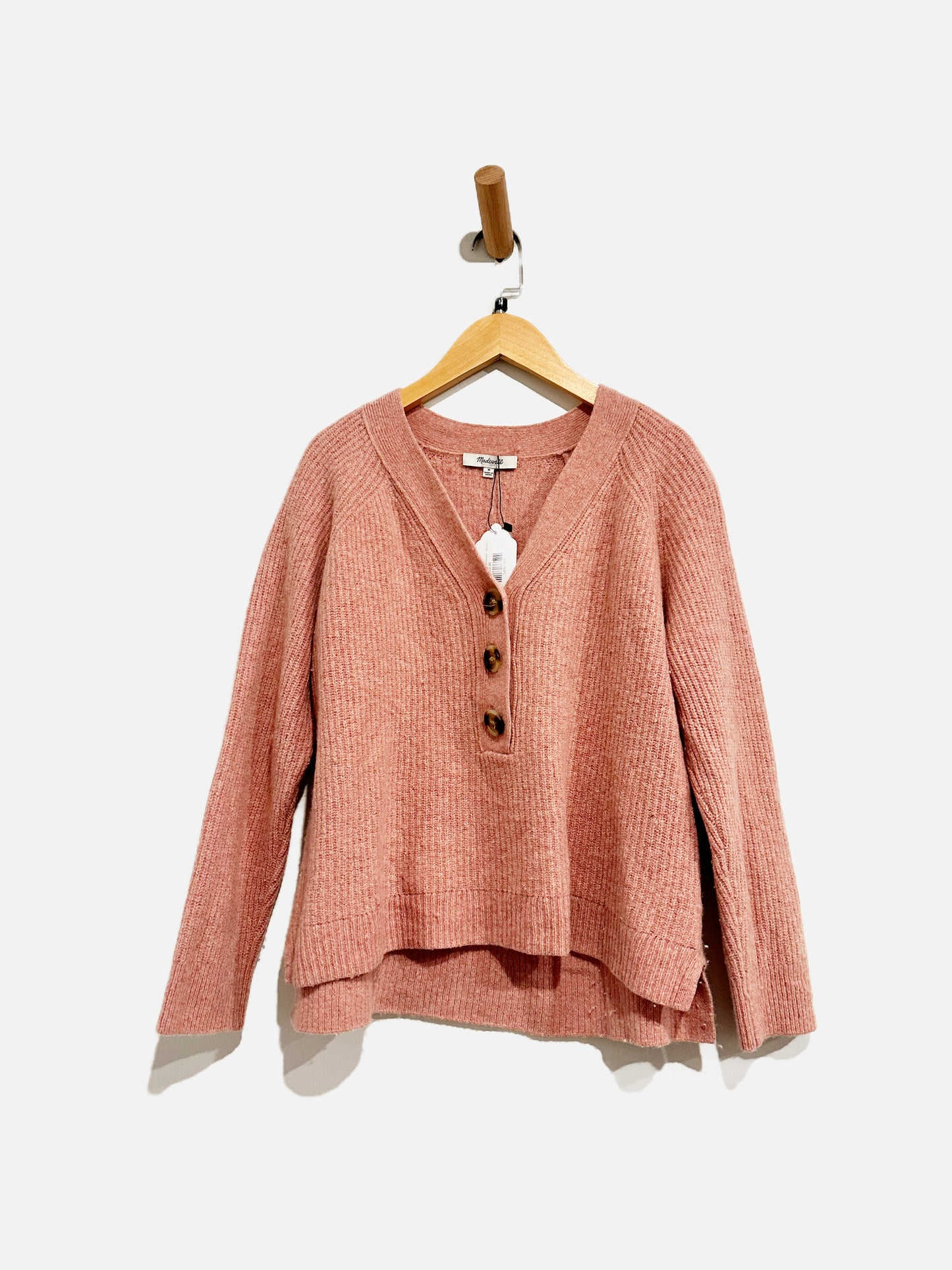 Madewell Pink Lyle Button Front Sweater - Medium