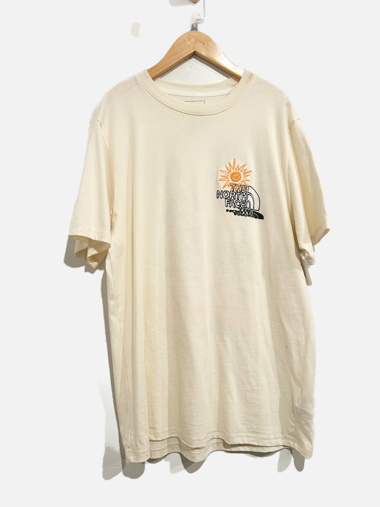 The North Face Men’s Cream Embroidered Graphic Tee - Medium