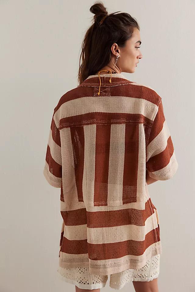 Free People Del Mar Cabana Shirt in Brown Combo - Small