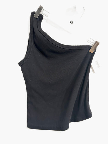 Anthropologie Zeda Ribbed One Shoulder Top in Black - XS