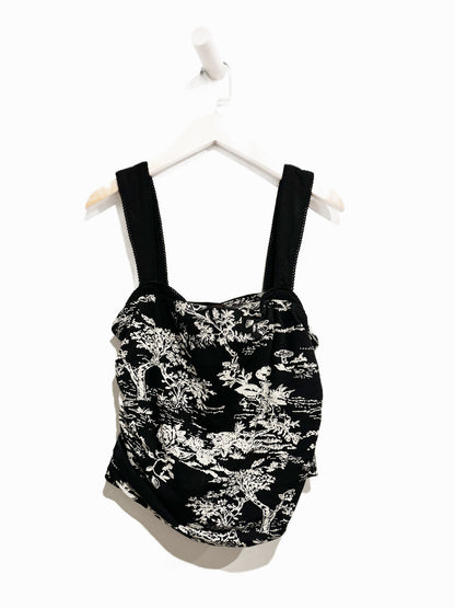 Free People 2 Tone Printed Tank in Black - Small