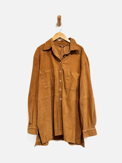 Brown Leather Shacket -42