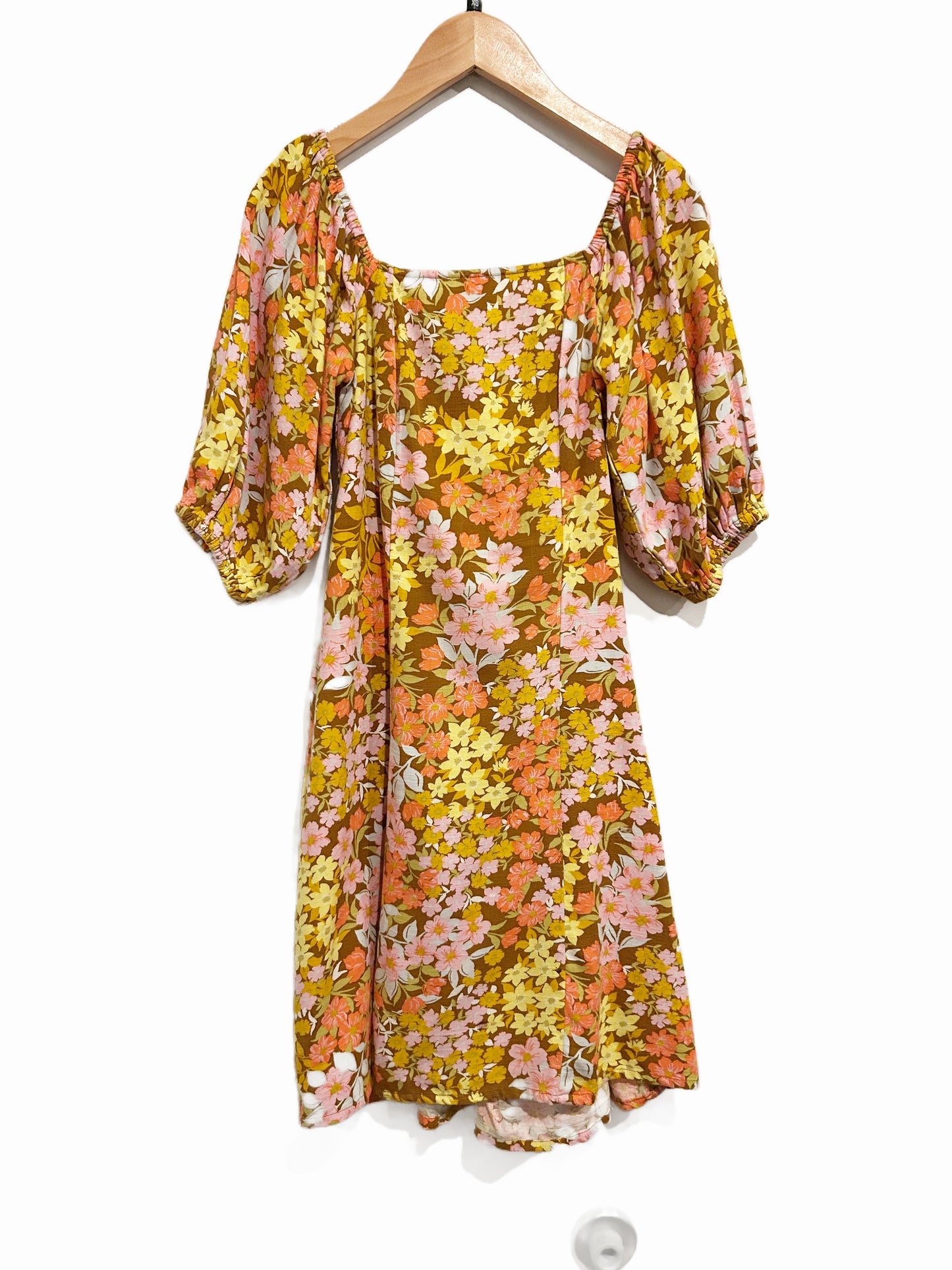 Billabong Paradise Floral Mini Dress in Moss - XS