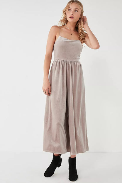 Urban Outfitters Emmabella Gray Velvet Jumpsuit - XS $22.00