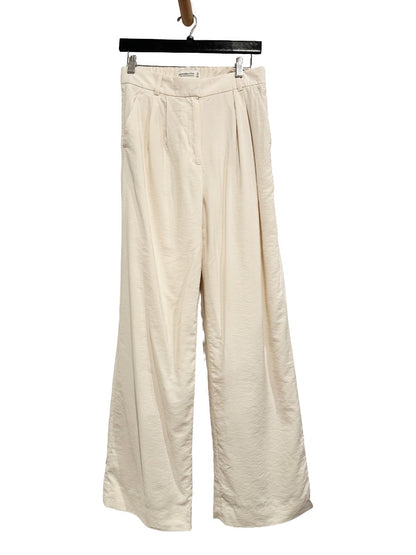 Abercrombie & Fitch Cream Sloane Tailored Wide Leg Pants - 28
