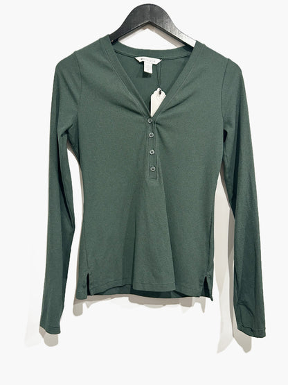 Athleta Uptempo Ribbed Henley Top in Green - XS