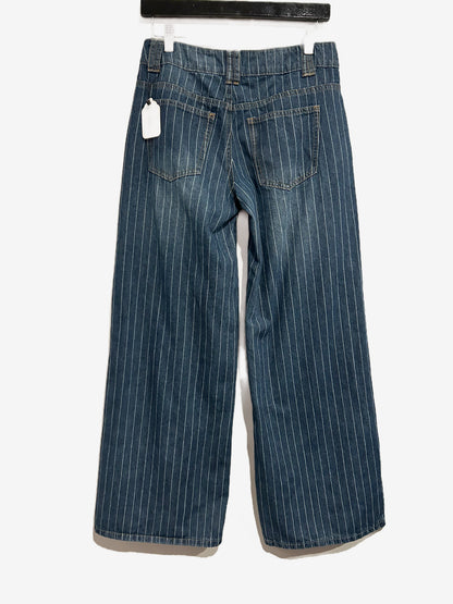 Edikted Cory Striped Low Rise Baggy Jeans - Small