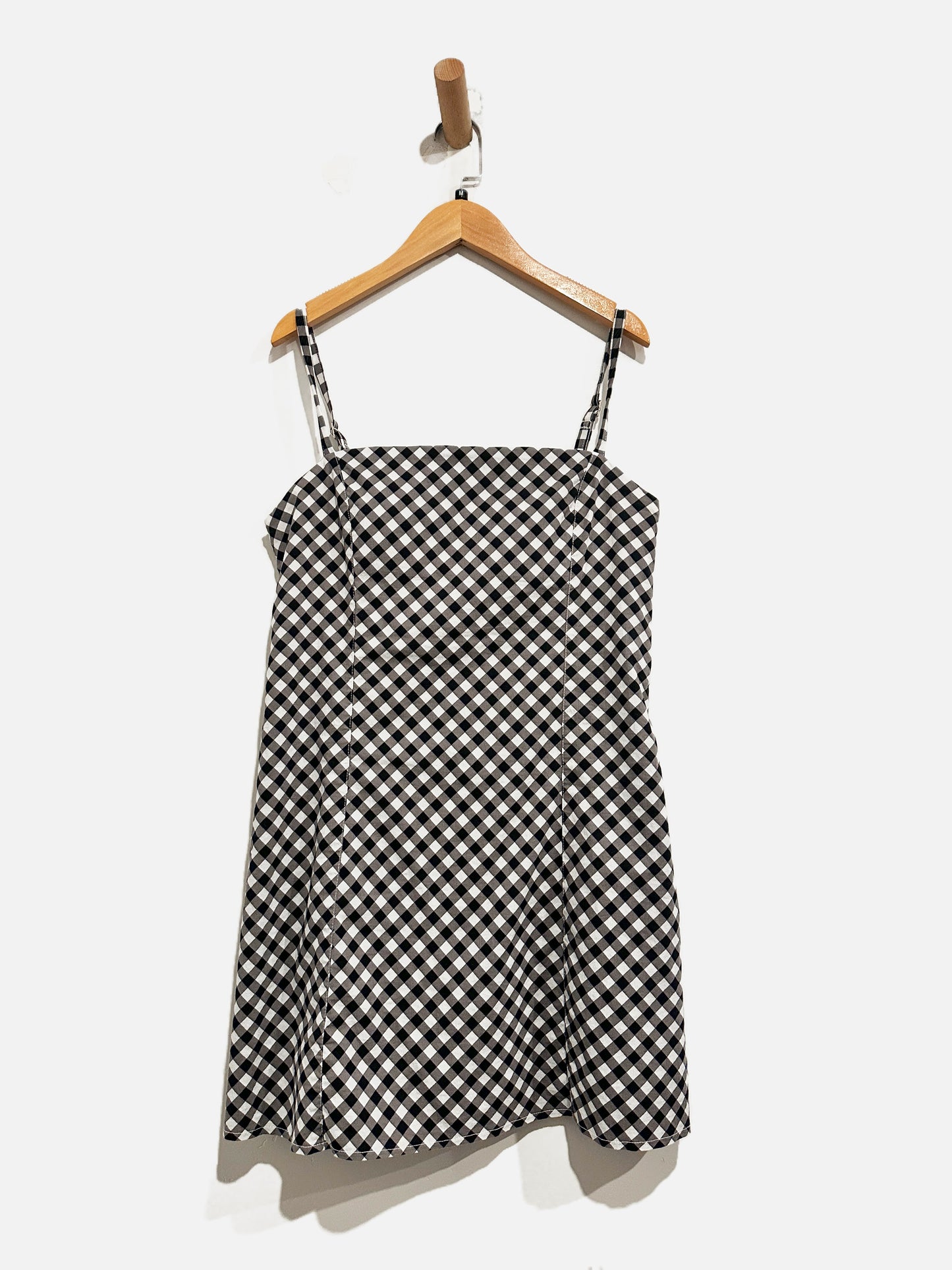 Abercrombie & Fitch Black and White Gingham Mini Dress - Medium