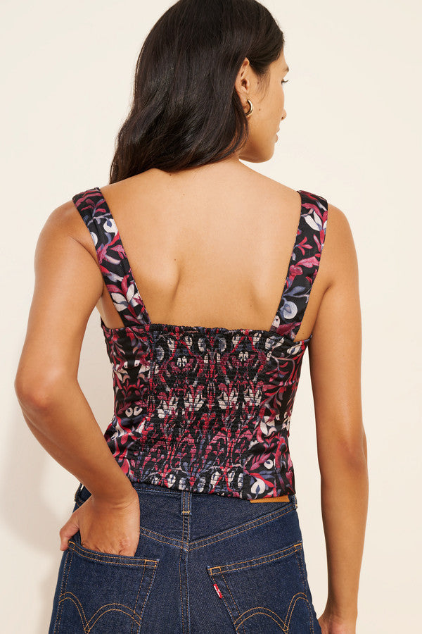 Free People Grace Corset Top in Black Combo - Medium