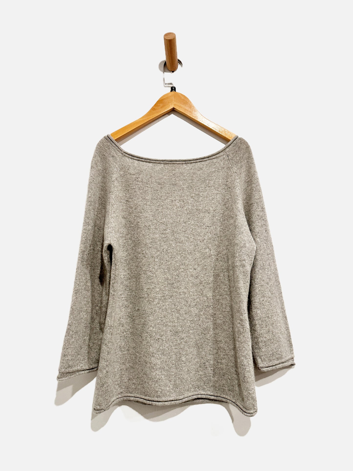 Joie Cashmere Gray Rolled Hem Sweater - Large