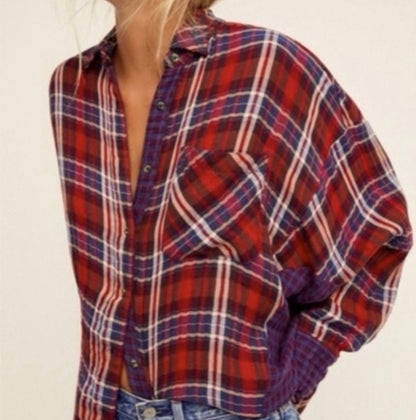 Free People One of the Guys Flannel - Medium