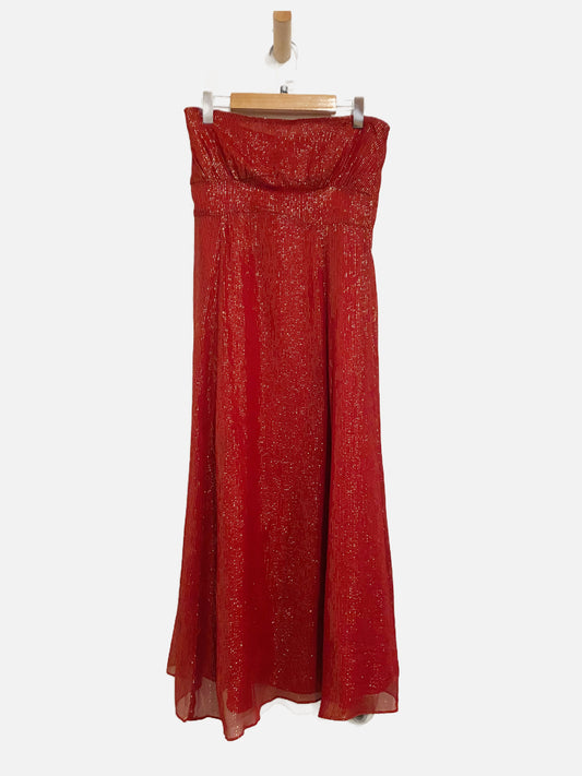 Lisa Cynamone Y2K Red Metallic Tube Dress - 1