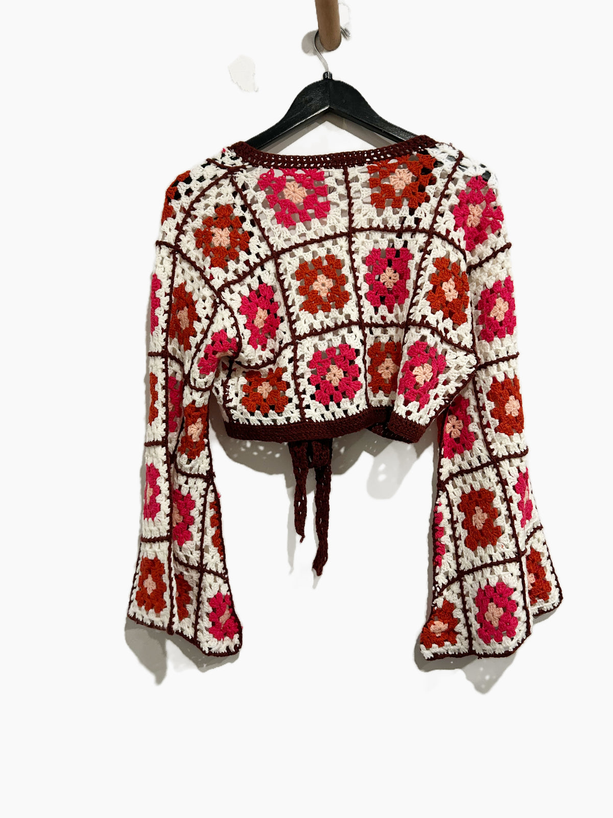 MiAmi NWT Pink Crochet Granny Square Top - Small