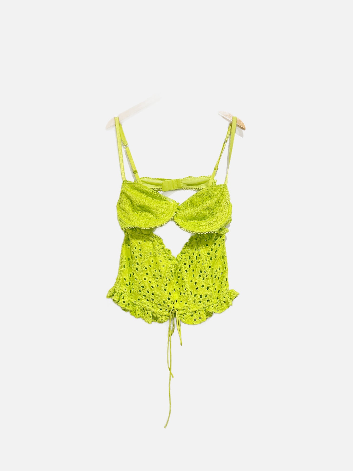 For Love & Lemons Lime Green Eyelet Bustier - XL