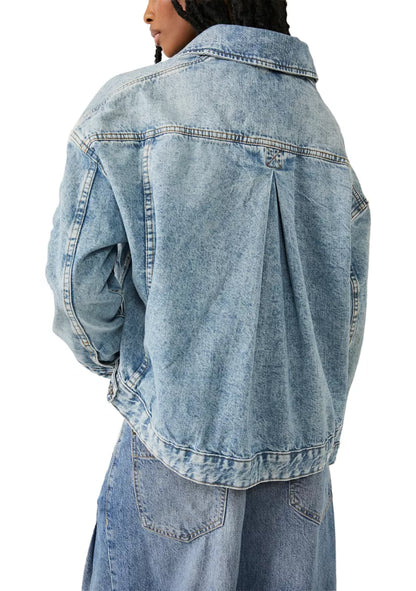 Free People Opal Swing Denim Jacket - Large
