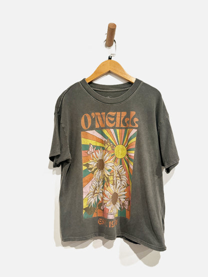 O’Neill Gray Floral Graphic Tee - Medium