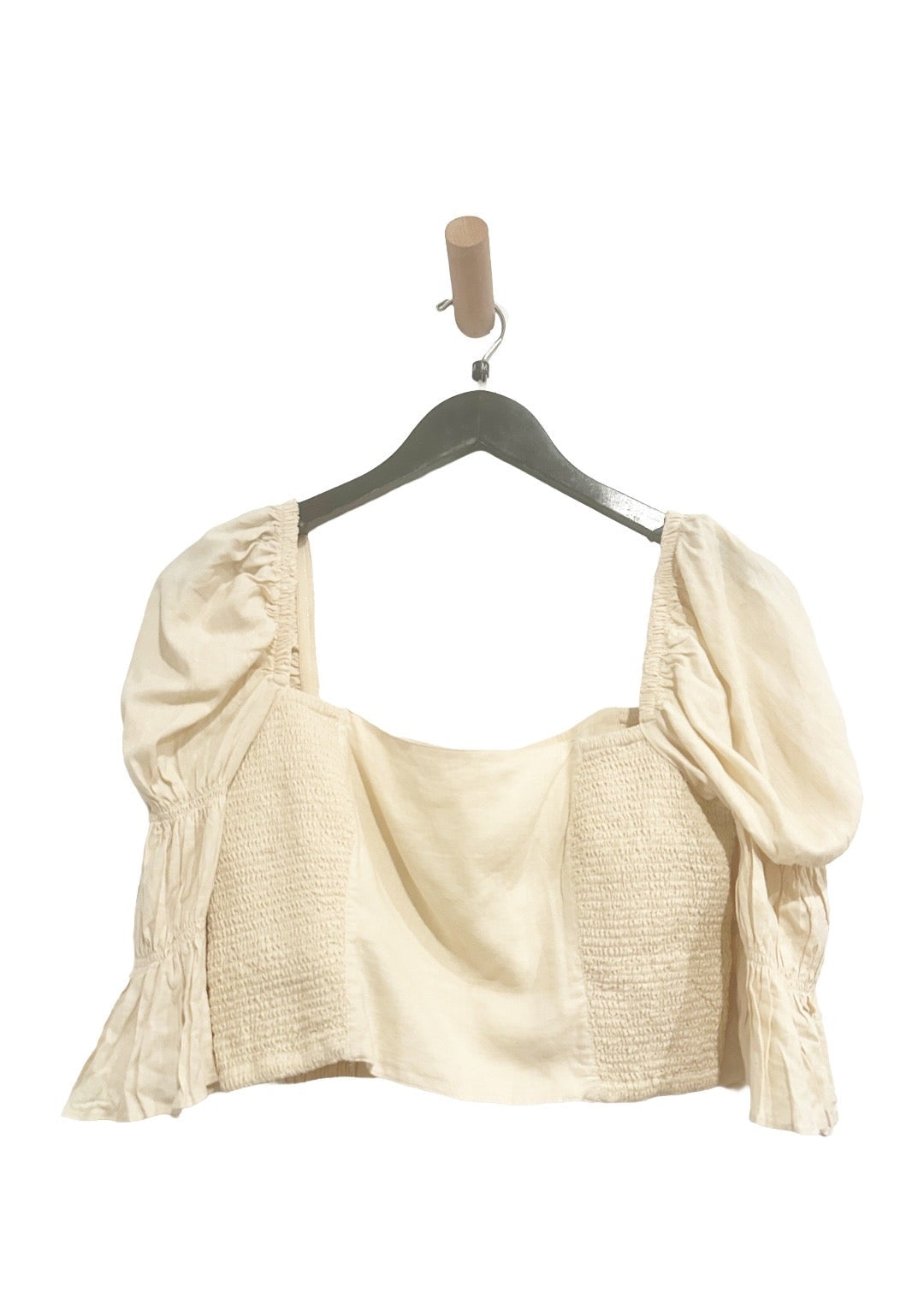 Urban Outfitters Chelsea Square Neck Top in Cream