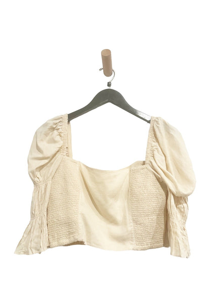 Urban Outfitters Chelsea Square Neck Top in Cream