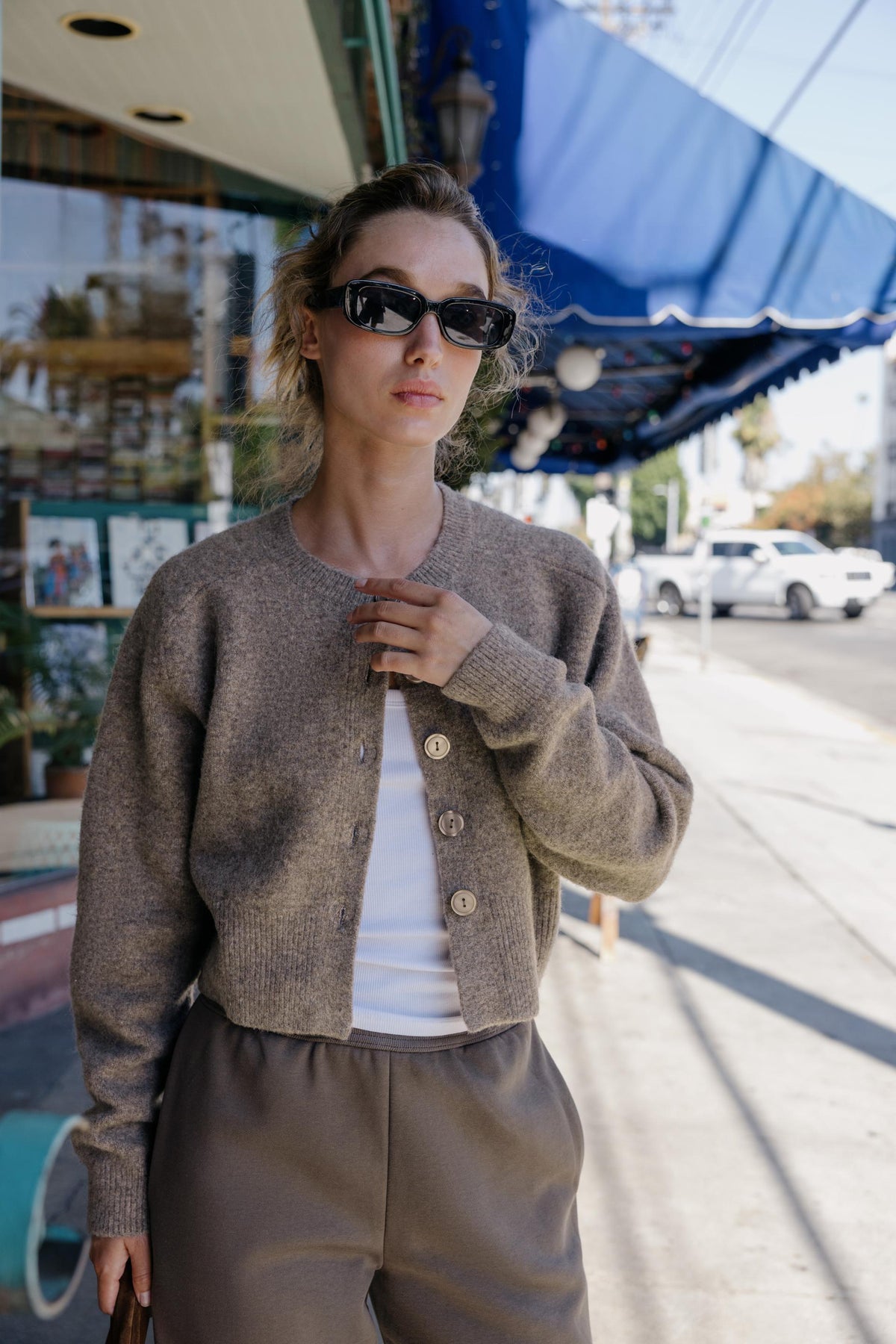Zara Soft Knit Cardigan in Metal Brown - Medium