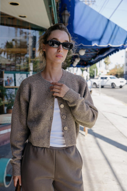 Zara Soft Knit Cardigan in Metal Brown - Medium
