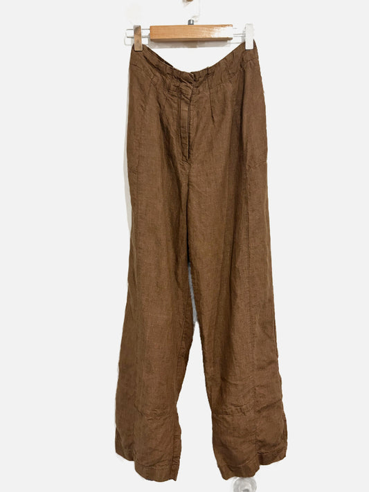 Poetry Brown Linen Pants - 4