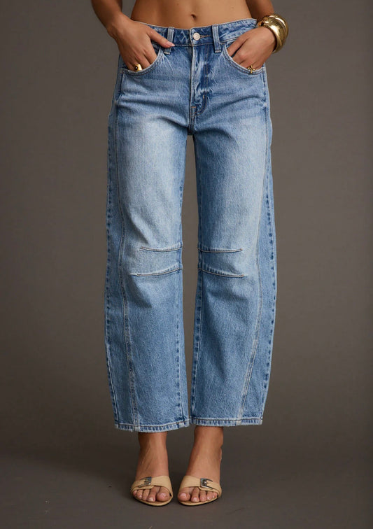 12th Tribe Light Wash Barrel Roll Jeans - 29