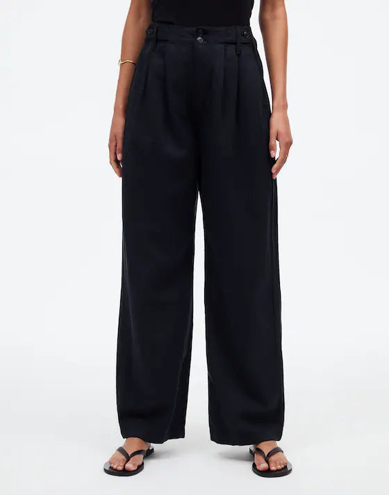 Madewell The Harlow Wide-Leg Pant in True Black - 8