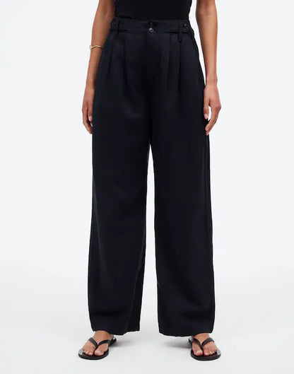 Madewell The Harlow Wide-Leg Pant in True Black - 8