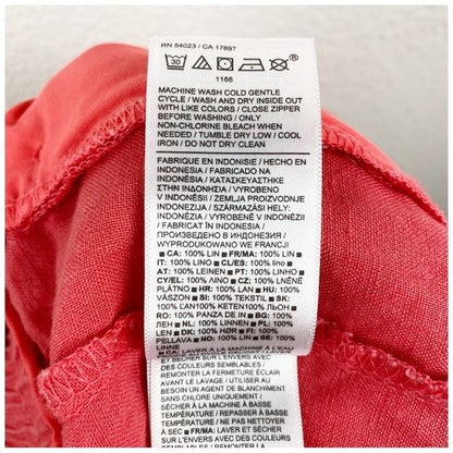 Athleta Playa Linen Wide Crop Pants in Passionfruit Coral Size 14