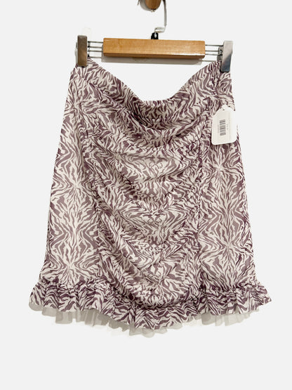 Free People Purple Zebra Print Skirt - Medium