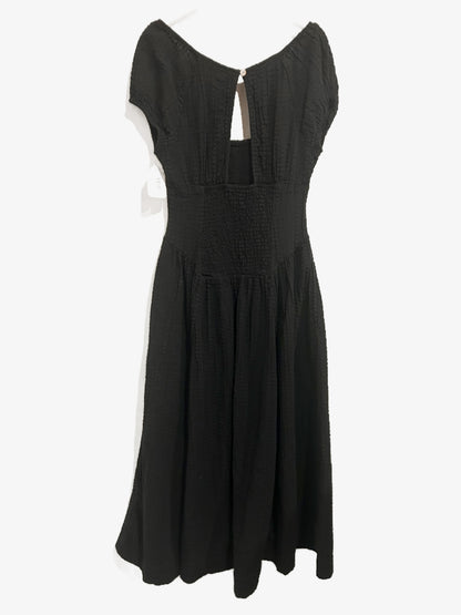 Free People Free-est Ciara Pucker Midi Dress in Black - Small
