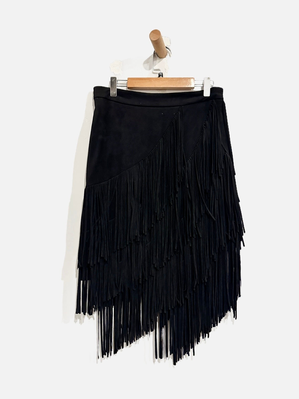 Zara Black Fringe Skirt - Small