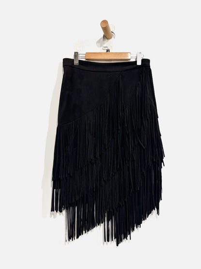 Zara Black Fringe Skirt - Small