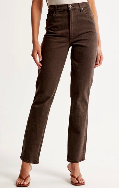 Abercrombie & Fitch Brown Straight Leg Jeans - 25