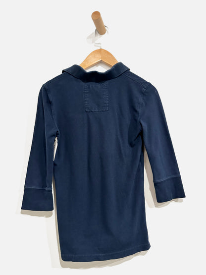 Hollister Navy Y2K 3/4 Polo - Small