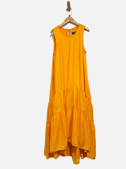 Anthropologie Maeve Orange Tiered Dress - Small