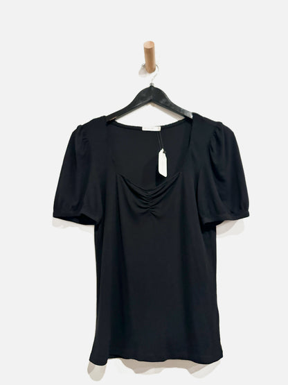 Marine Layer Black SS Ribbed Top - Medium