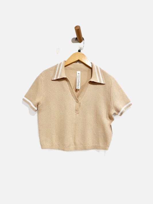 Alo Yoga NWT Tennis Club Cream and White Polo - Small