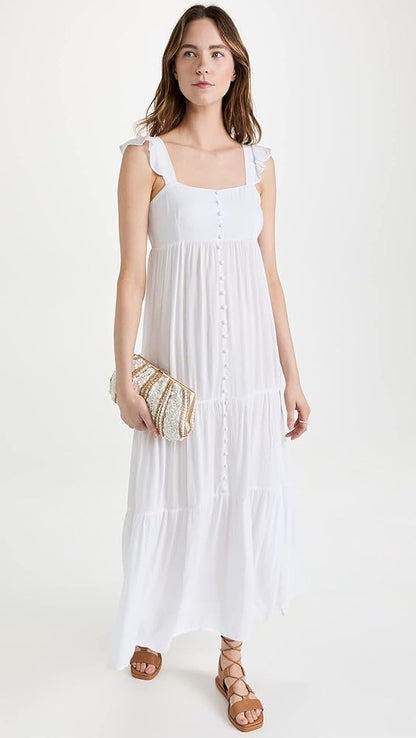 BB Dakota White Ready or Yacht Midi Dress - Medium