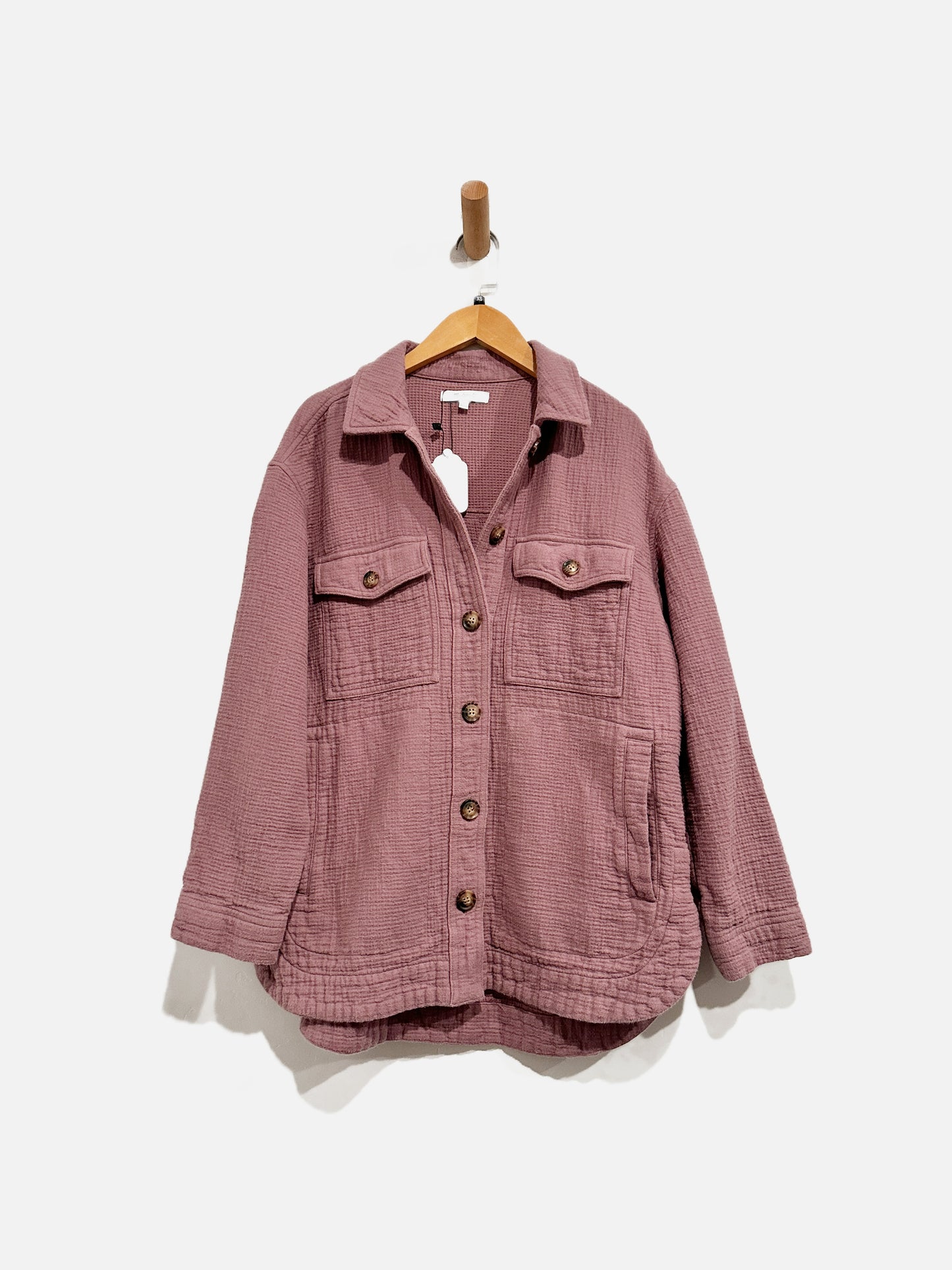 Madewell Waffleback Banner Purple Shacket - XS