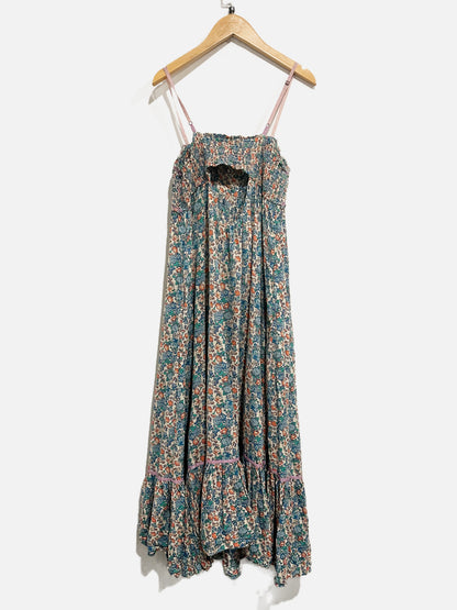 Free People Molly Jo Blue Floral Midi Dress - XS
