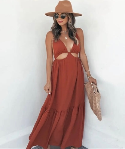 NWT Vici x Jill Rust Cut Out Maxi Dress - XS