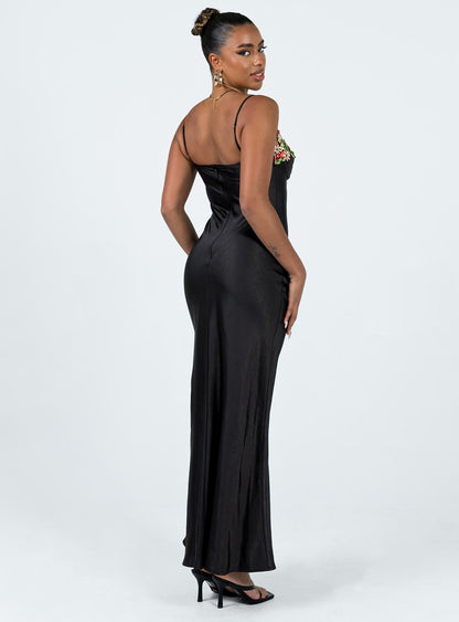 Princess Polly Kenzie Floral Maxi Dress in Black - 2