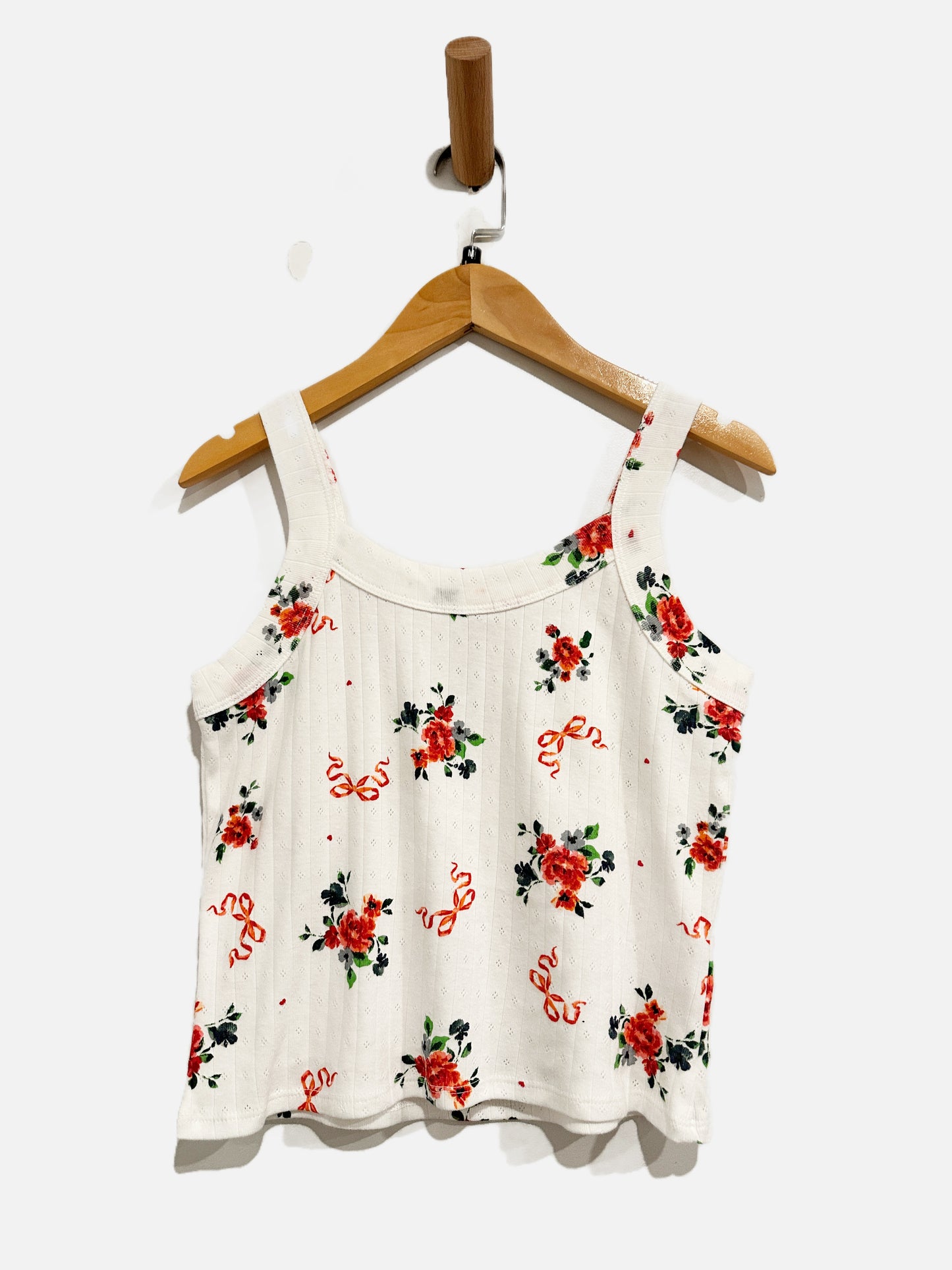 Lisa Says Gah White Floral Tank - Medium