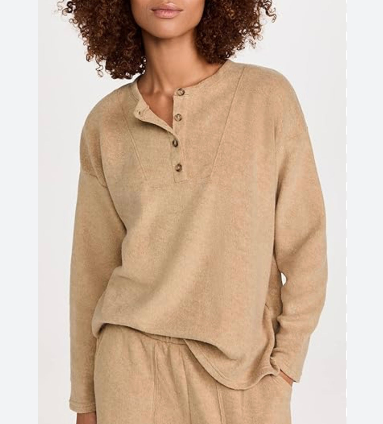 Madewell Tan Fleece Long Sleeve - XSmall