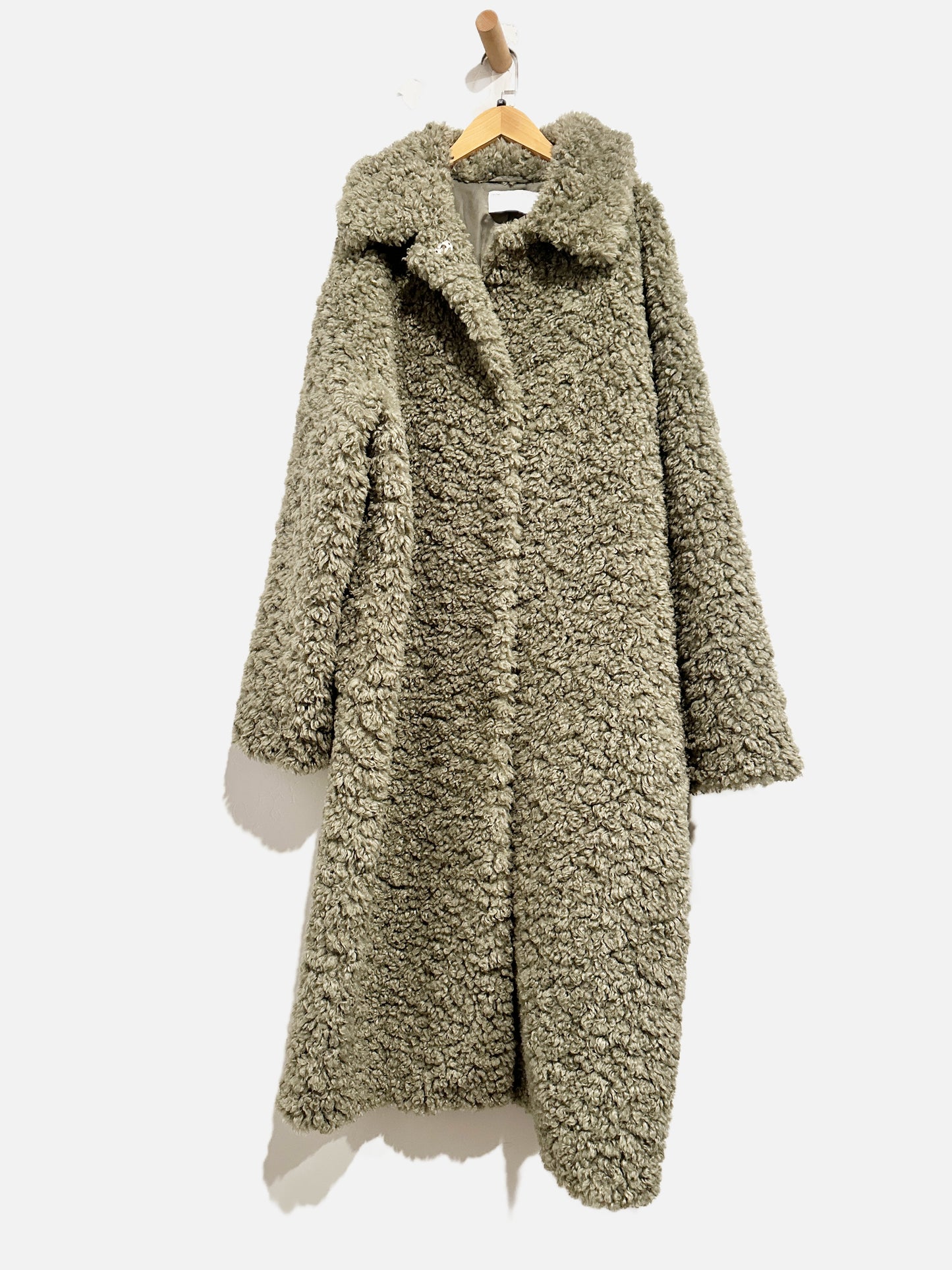 Asos Green Shearling Long Coat - 10
